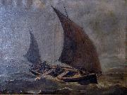 Georges Jansoone Seascape with smack Sweden oil painting artist